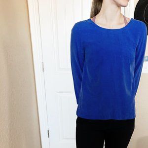 J.Crew Women's Suede Crew Neck Blouse Pullover